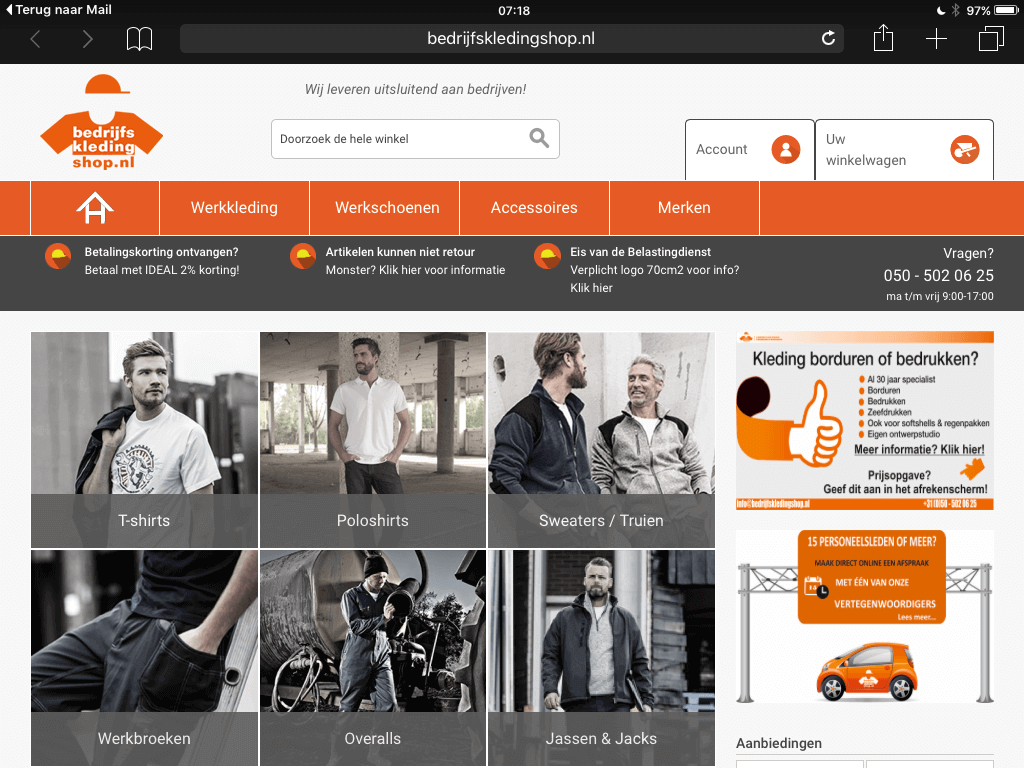 Huizingh-Bedrijfskledingshop-home_screenshot_source
