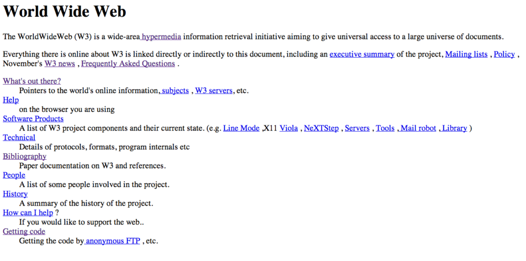 First Internet page 50 years ago